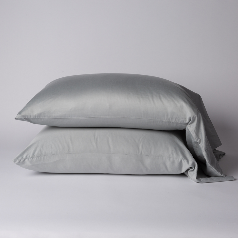 Bella Notte Bria Pillowcase in Cenote, king size, showcasing soft fabric with elegant stitching and luxurious texture.