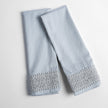 Bella Notte Bria pillowcase with delicate Novola lace in cloud color, showcasing soft fabric and elegant lace detailing.