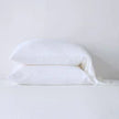 Bella Notte Madera Luxe pillowcase with cuff edge, soft fabric, cloud color, standard size, featuring elegant stitching detail.