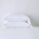 Bella Notte Madera Luxe pillowcase with cuff edge, soft fabric, cloud color, standard size, featuring elegant stitching detail.