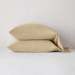 Bella Notte Madera Luxe pillowcase with cuff edge in cloud color, showcasing soft, luxurious fabric and elegant design.