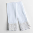 Bella Notte Madera Luxe Pillowcase in winter white with delicate Donella lace edge, standard size, elegant bedroom decor.