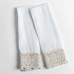 Bella Notte Madera Luxe pillowcase in winter white with delicate Donella lace edge, standard size, elegant bedroom decor.