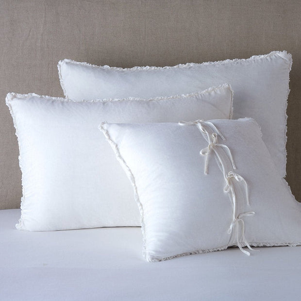 In Stock Bella Notte Carmen Sham Deluxe in autumn-colored fabric with intricate embroidery and decorative trim.