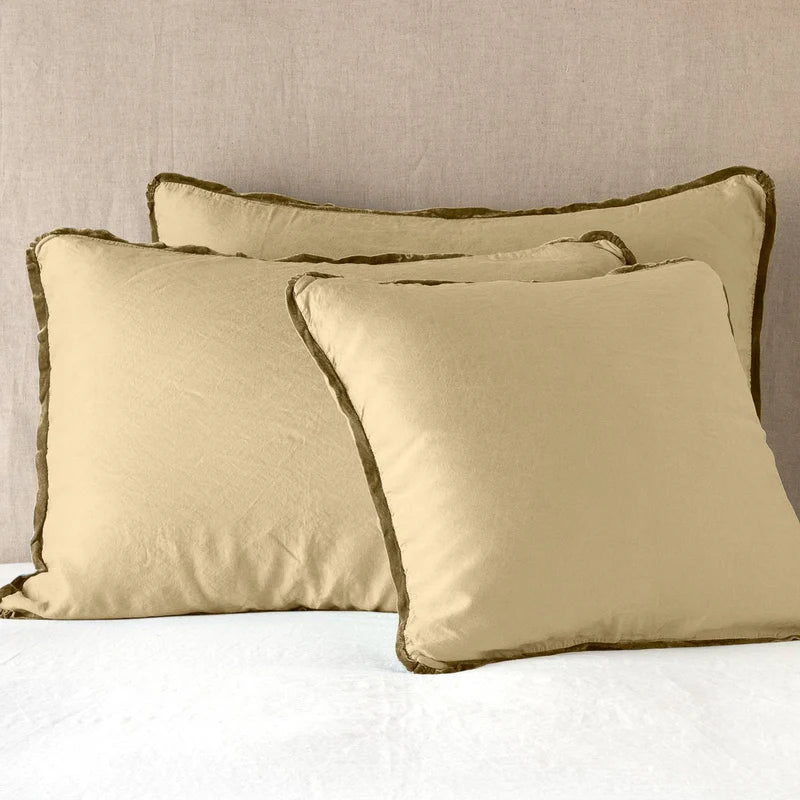 Bella Notte Paloma sham featuring a soft, textured fabric in an autumn-inspired color, designed for luxurious bedroom decor.