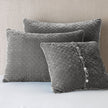 Bella Notte silk velvet quilted sham in autumn color, showcasing plush fabric and elegant quilting design.