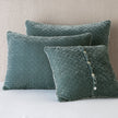 Bella Notte Silk Velvet Quilted Sham, autumn-colored euro sham with a textured quilted pattern and luxurious velvet fabric.
