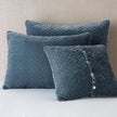 Bella Notte silk velvet quilted sham featuring a rich, textured design and elegant autumn color for luxurious bedding.
