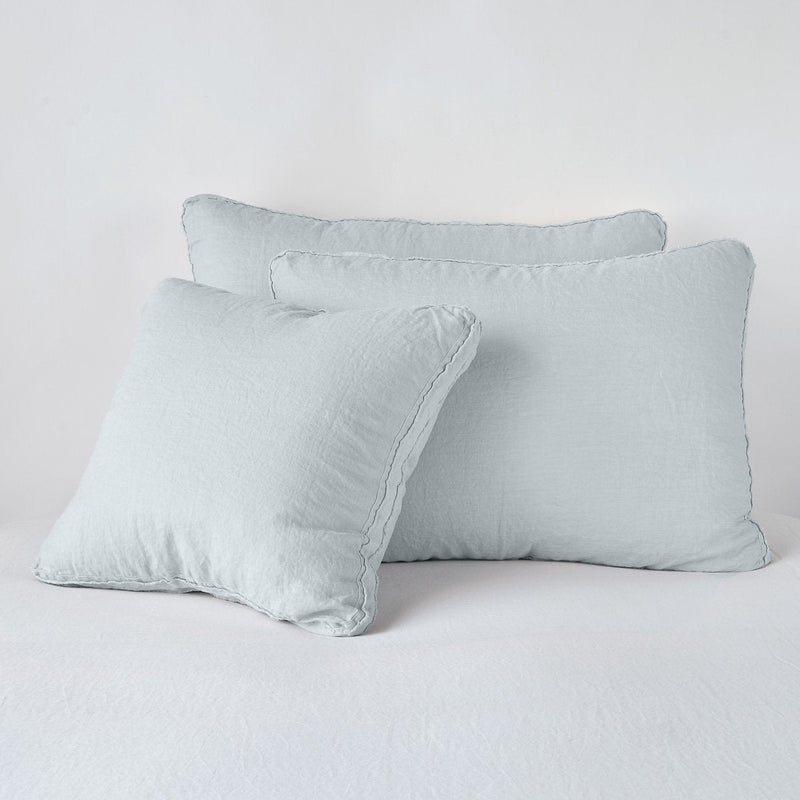 Bella Notte Austin Sham in Cenote Euro fabric, showcasing soft, luxurious textile with elegant design and detailed stitching.