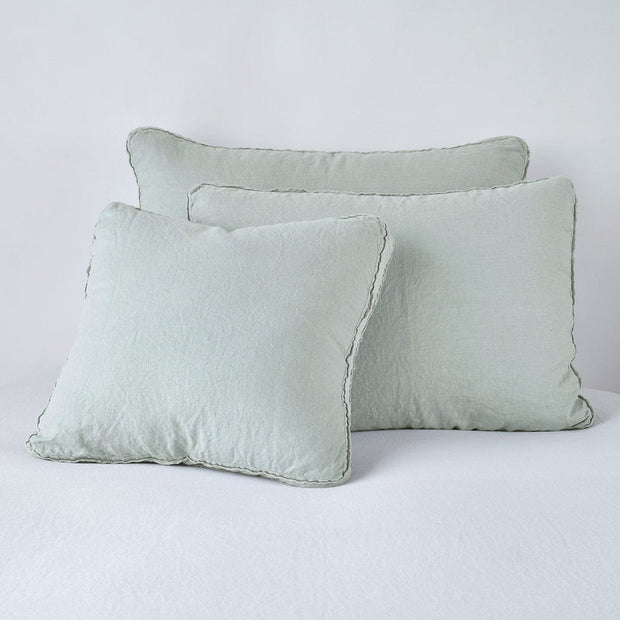 Bella Notte Austin Sham in Cenote fabric, showcasing soft, luxurious European pillow sham with elegant design and stitching details.