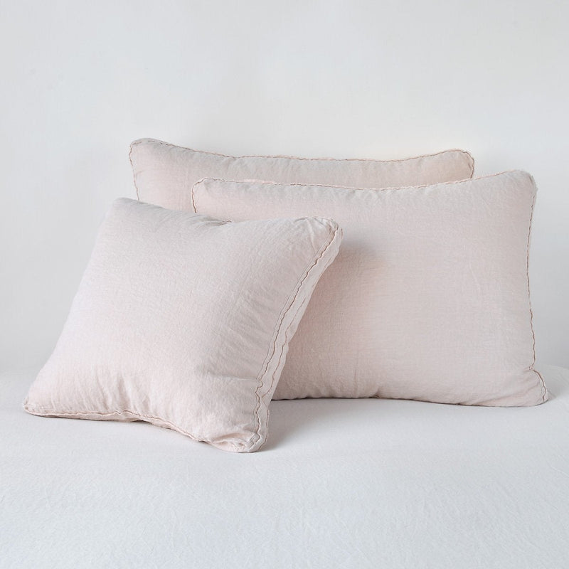 Bella Notte Austin Sham in Cenote fabric, showcasing elegant euro sham with soft, luxurious textile and intricate detailing.