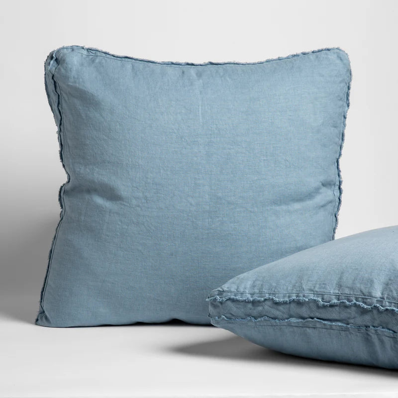 Bella Notte Austin Sham in Cenote fabric, showcasing elegant, soft fabric with detailed stitching for a luxurious bedroom look.