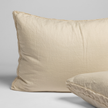 Natural Bella Notte Austin sham set, soft beige bed shams with elegant, gathered fabric design for a luxurious bedroom look.