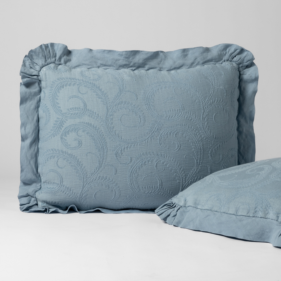 Bella Notte Marisette Sham in Cloud Euro with soft, luxurious fabric and elegant design, showcasing a cozy, decorative pillow cover.