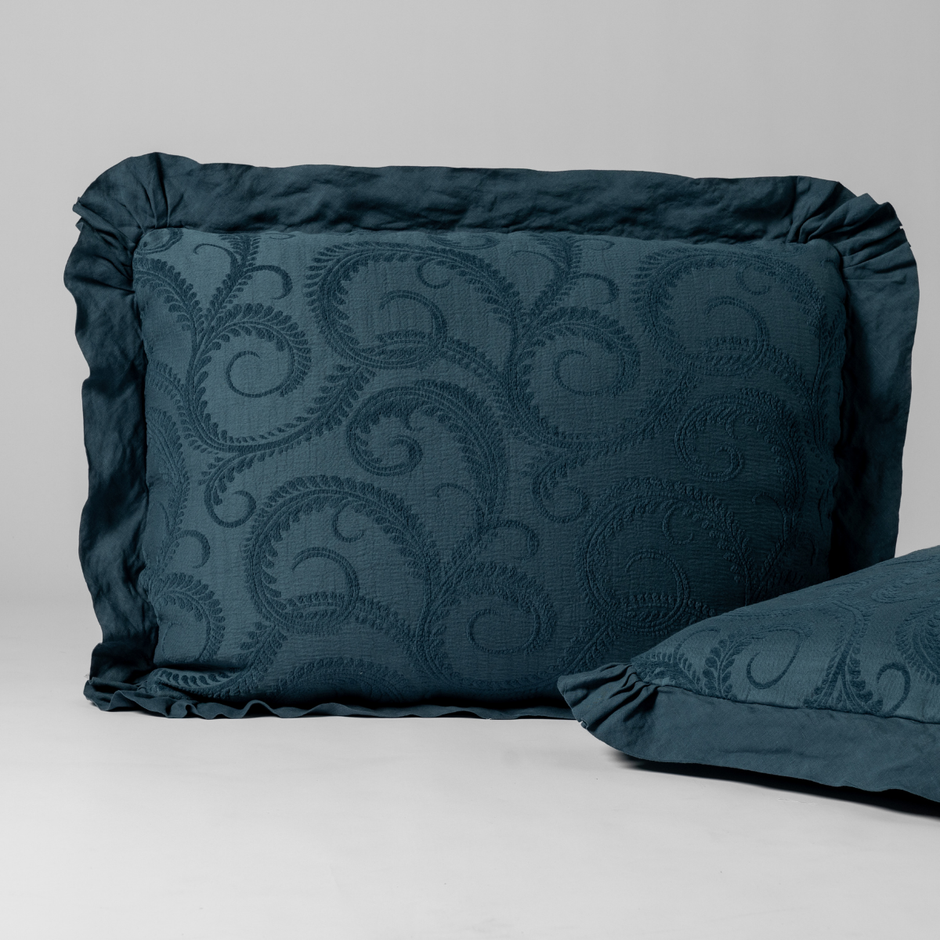 Bella Notte Marisette Sham in cloud color, euro size, showcasing soft, luxurious fabric and elegant design for bedroom decor.