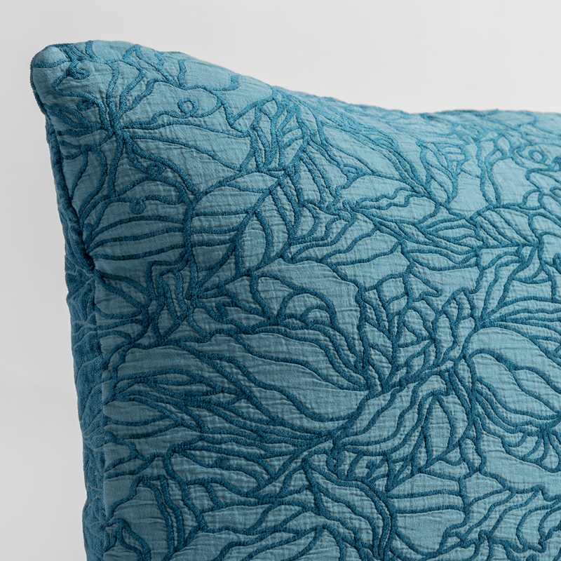 Bella Notte Georgia Sham in French Lavender, deluxe decorative bed sham with embroidered details and soft fabric.