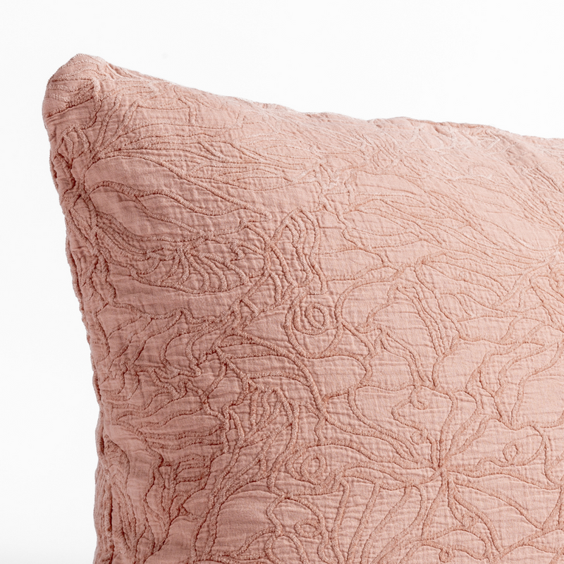 Bella Notte Georgia Sham in French Lavender fabric, showcasing plush, luxurious decorative pillow shams with elegant stitching.
