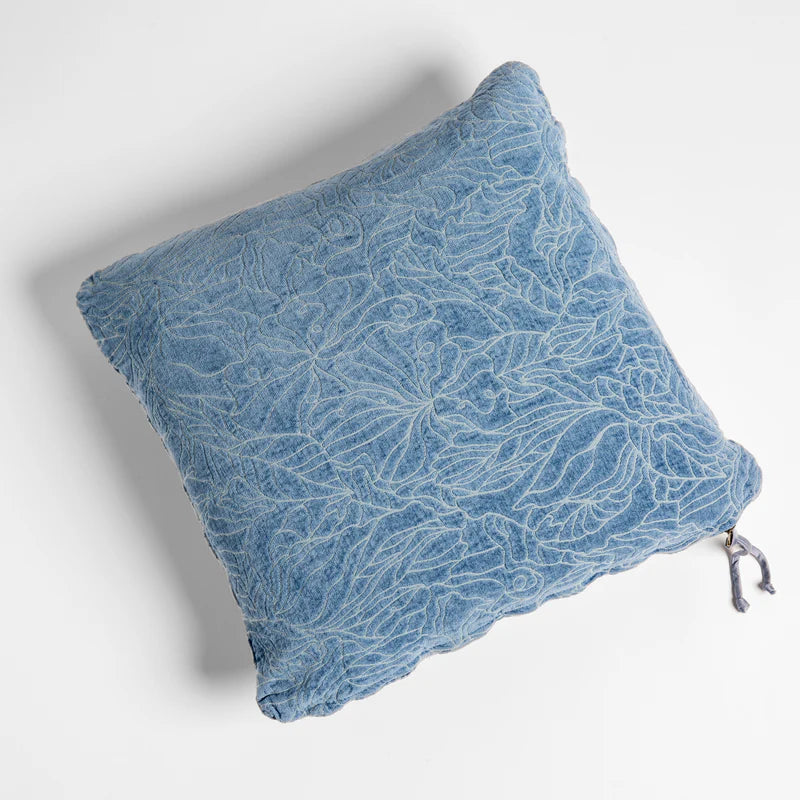 Bella Notte Georgia Sham in French Lavender, soft fabric with floral embroidered details, luxurious bedding accent.