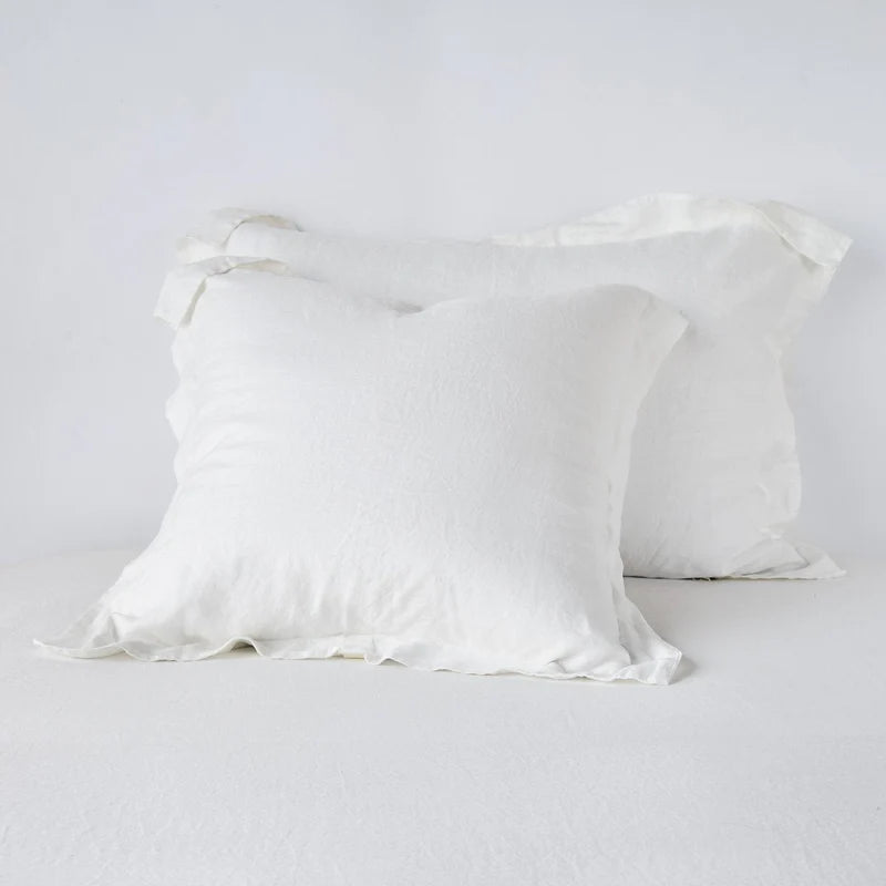 Bella Notte French Lavender Linen Sham showcasing soft, textured fabric with elegant piping detail.