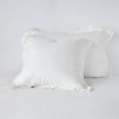 Bella Notte French Lavender Linen Sham showcasing soft, textured fabric with elegant piping detail.