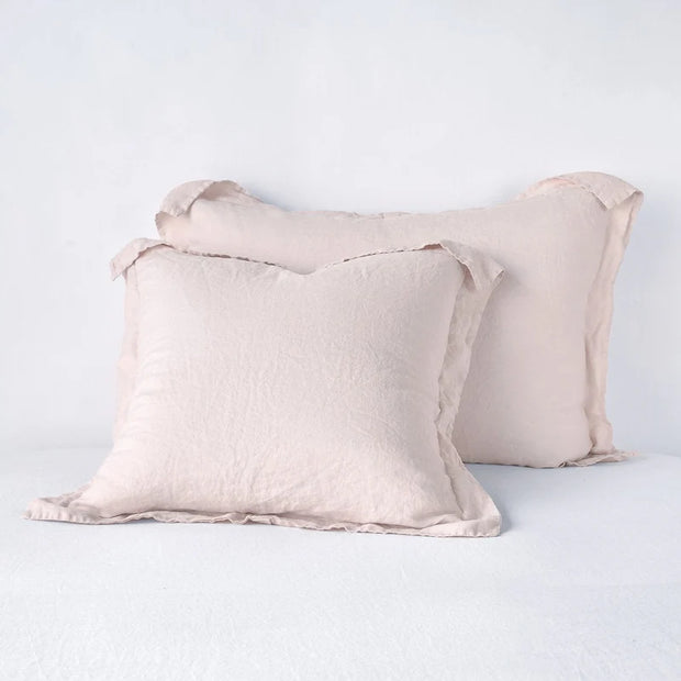 Bella Notte French Lavender linen sham with soft, textured fabric and decorative edge for elegant bedroom decor.
