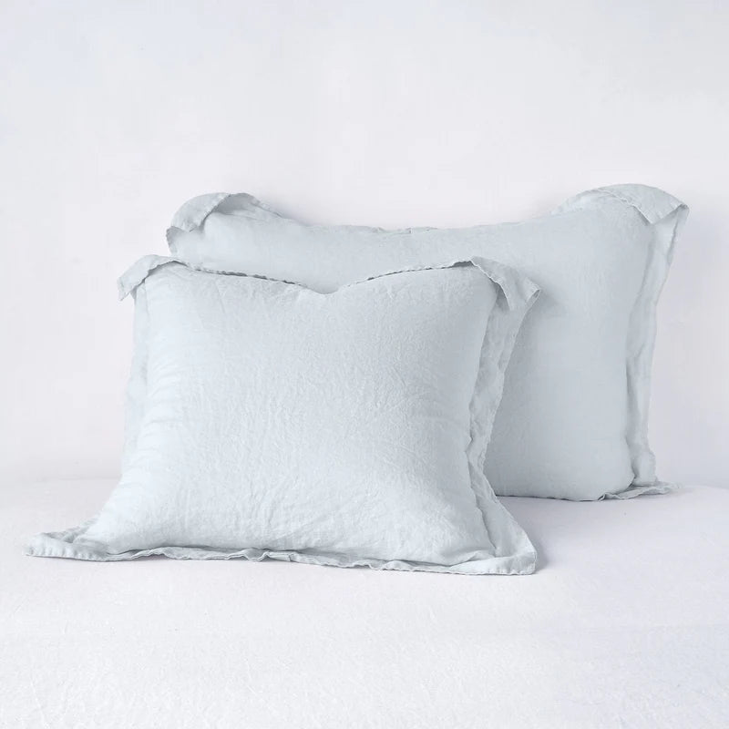 Bella Notte French Lavender linen sham showcasing soft, textured fabric with a plush, decorative appearance for elegant bedroom decor.