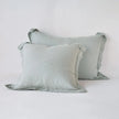 French lavender linen sham by Bella Notte, showcasing a soft, textured fabric with elegant stitching and a relaxed, luxurious look.