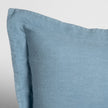 Bella Notte French Lavender linen sham with delicate embroidery, showcasing soft fabric and elegant design for a luxurious bedroom decor.