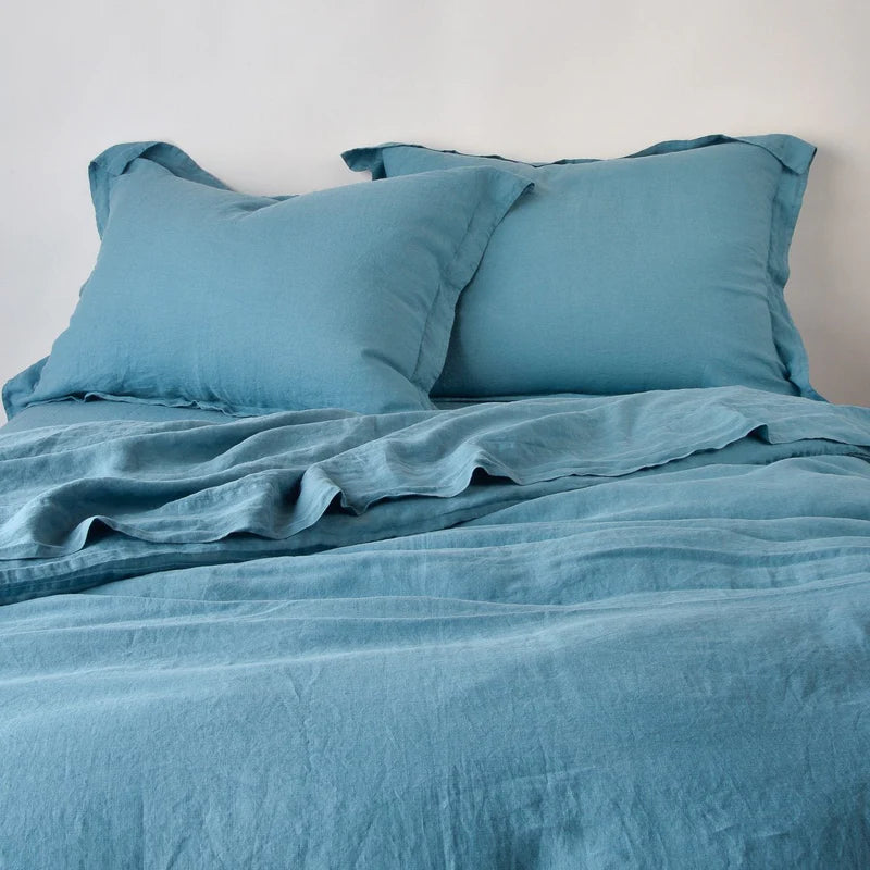French lavender Bella Notte linen sham with plush, textured fabric, showcasing elegant, soft bedding decor.
