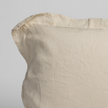 Natural linen sham by Bella Notte featuring a corner detail, soft textured linen fabric perfect for elegant bedroom decor.