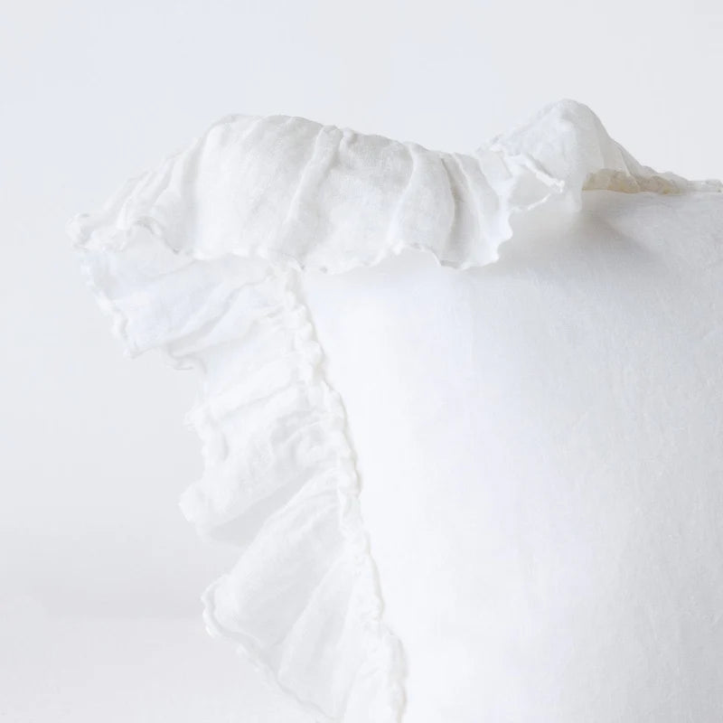 Bella Notte Linen Whisper Sham in French Lavender, showcasing plush linen fabric and elegant decorative stitching.