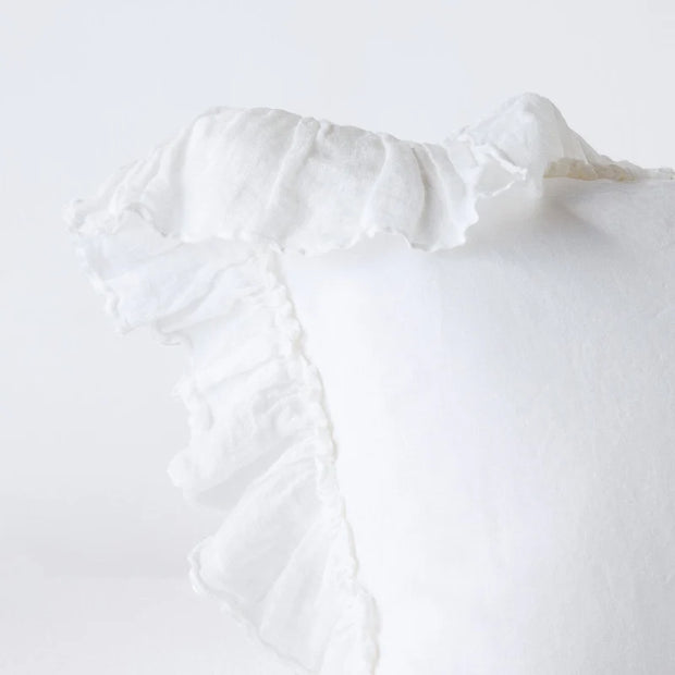 Bella Notte Linen Whisper Sham in French Lavender, showcasing plush linen fabric and elegant decorative stitching.