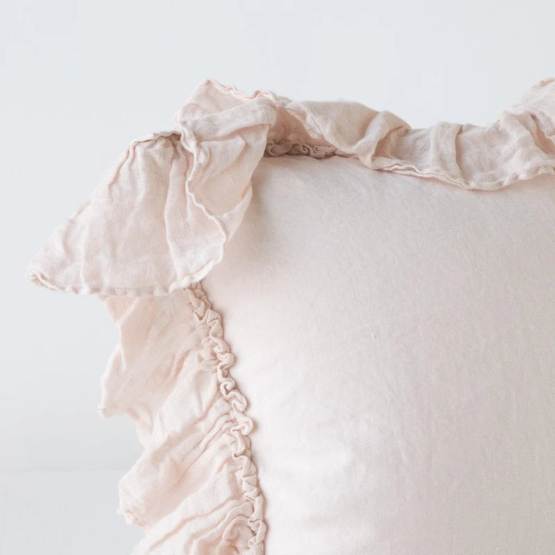 Bella Notte Linen Whisper Sham in French Lavender with deluxe linen fabric, showcasing soft, elegant bedding decor.