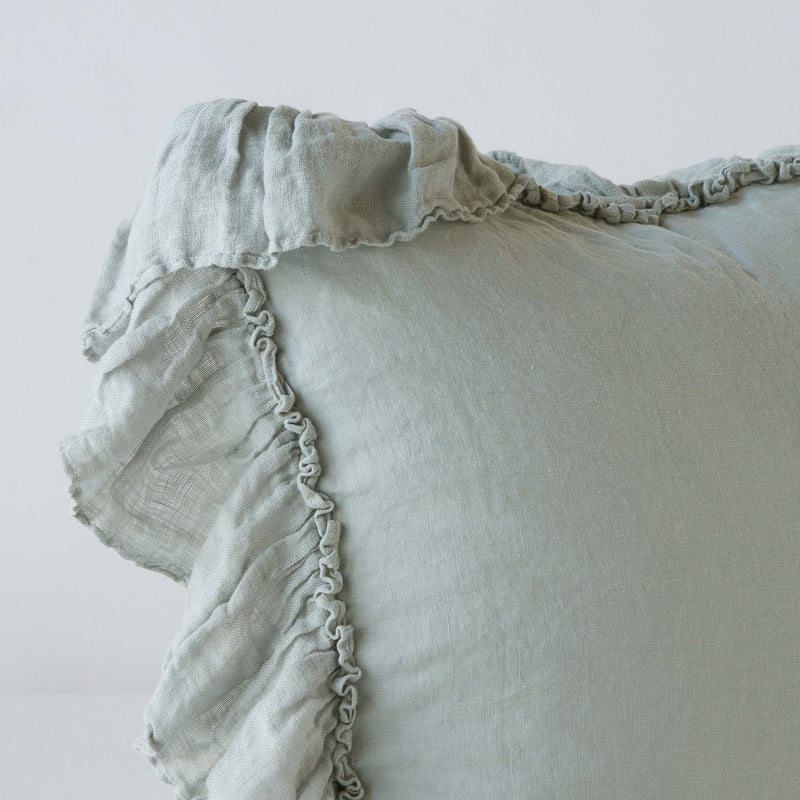 French lavender Bella Notte Linen Whisper Sham with soft linen fabric and elegant stitching detail.
