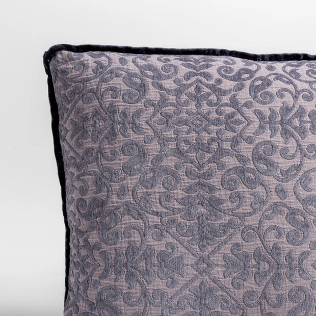 Bella Notte Vienna sham in French lavender, featuring elegant fabric and decorative stitching for a luxurious bedroom decor.