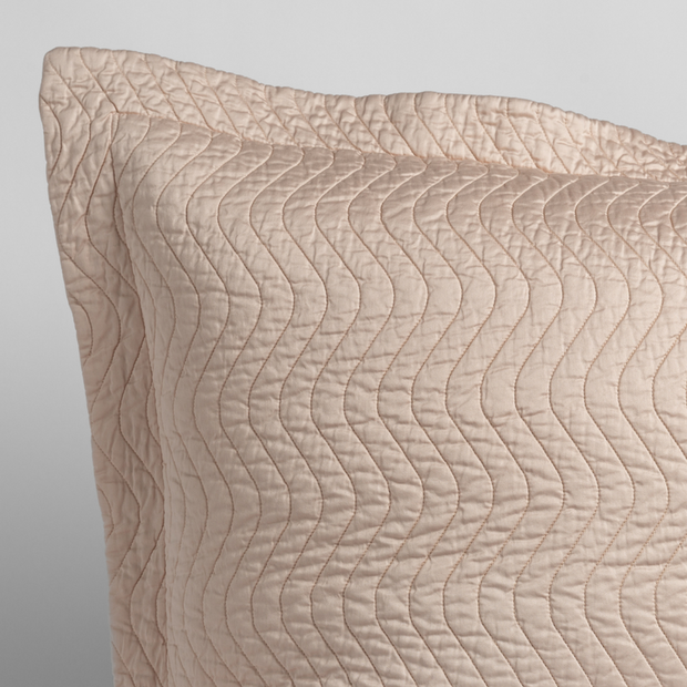 Bella Notte Cirillo Sham in pearl, king size, showcasing soft fabric and elegant design for a luxurious bedroom decor.