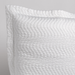 Bella Notte Cirillo Sham in pearl color, king size decorative pillow sham with elegant fabric and detailed stitching.