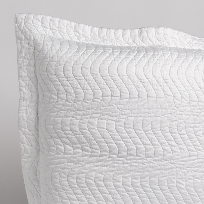 Bella Notte Cirillo Sham in Pearl, king size, featuring soft fabric and elegant design for luxurious bedroom decor.