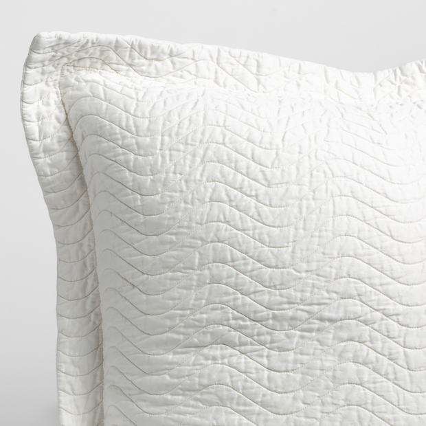 Bella Notte Cirillo Sham in pearl, king size, featuring soft fabric and elegant design for luxurious bedroom decor.