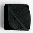 Silk velvet quilted throw blanket by Bella Notte in rich autumn colors, showcasing soft, textured fabric and elegant quilting details.