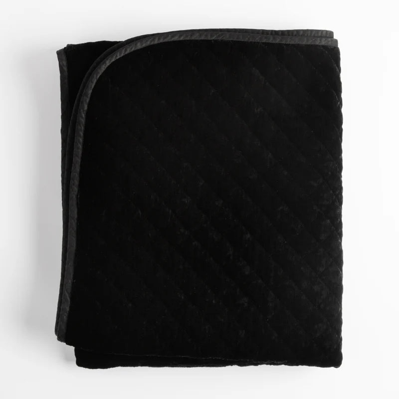 Bella Notte silk velvet quilted throw blanket with autumn-toned design and plush, textured fabric for cozy home decor.