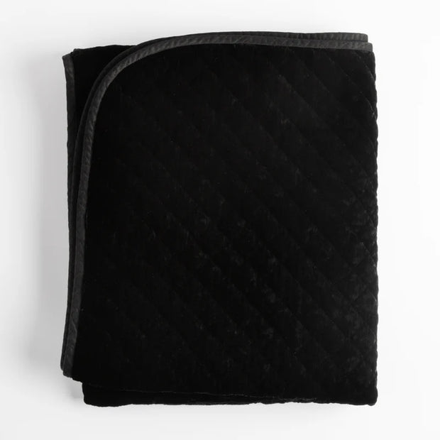 Bella Notte silk velvet quilted throw blanket with autumn-toned design and plush, textured fabric for cozy home decor.