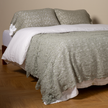 Bella Notte Allora Bed Scarf throw blanket in Cenote fabric, showcasing soft, luxurious textile with intricate details.
