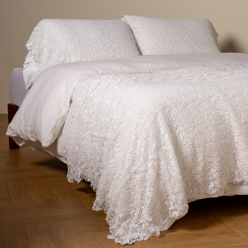 Bella Notte Allora Bed Scarf throw blanket in Cenote fabric, featuring soft, luxurious texture and elegant drape.