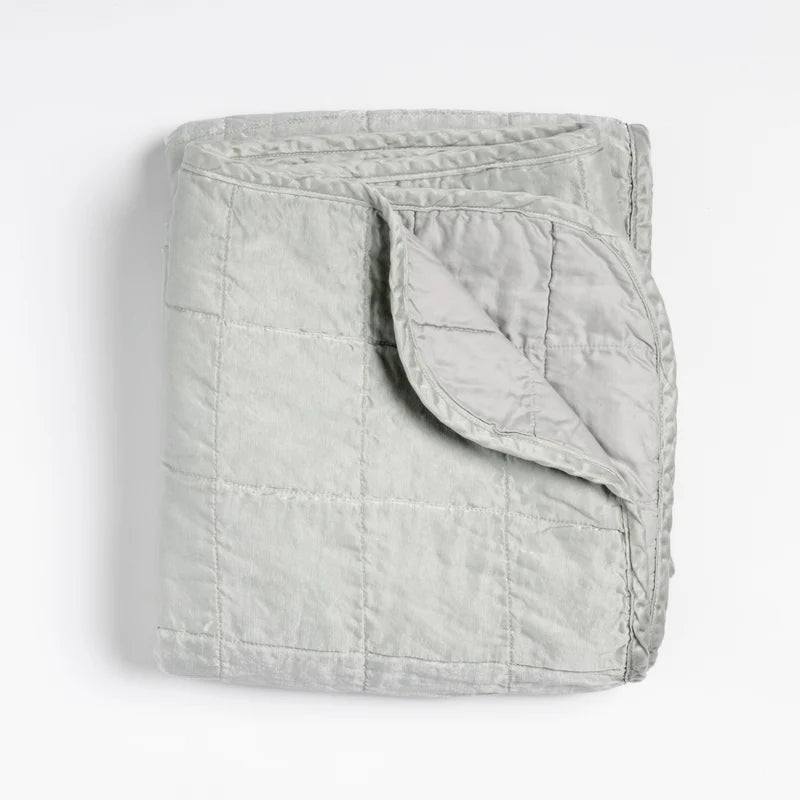 Bella Notte Tahoe Blue Sel Throw Blanket spread out showing soft, cozy fabric and elegant design on a neutral background.