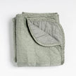 Bella Notte Tahoe Blue Sel Throw Blanket displayed on a cozy bed, showcasing soft, luxurious fabric and elegant design.