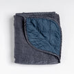 Bella Notte Tahoe Blue Sel Throw Blanket draped over a sofa, showcasing soft, cozy throw blanket with elegant texture.
