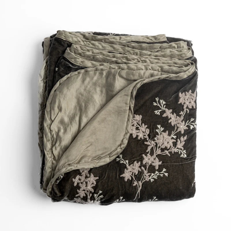Bella Notte Lynette throw blanket in Tahoe Blue, soft and cozy throw blanket with elegant fabric and textured design.