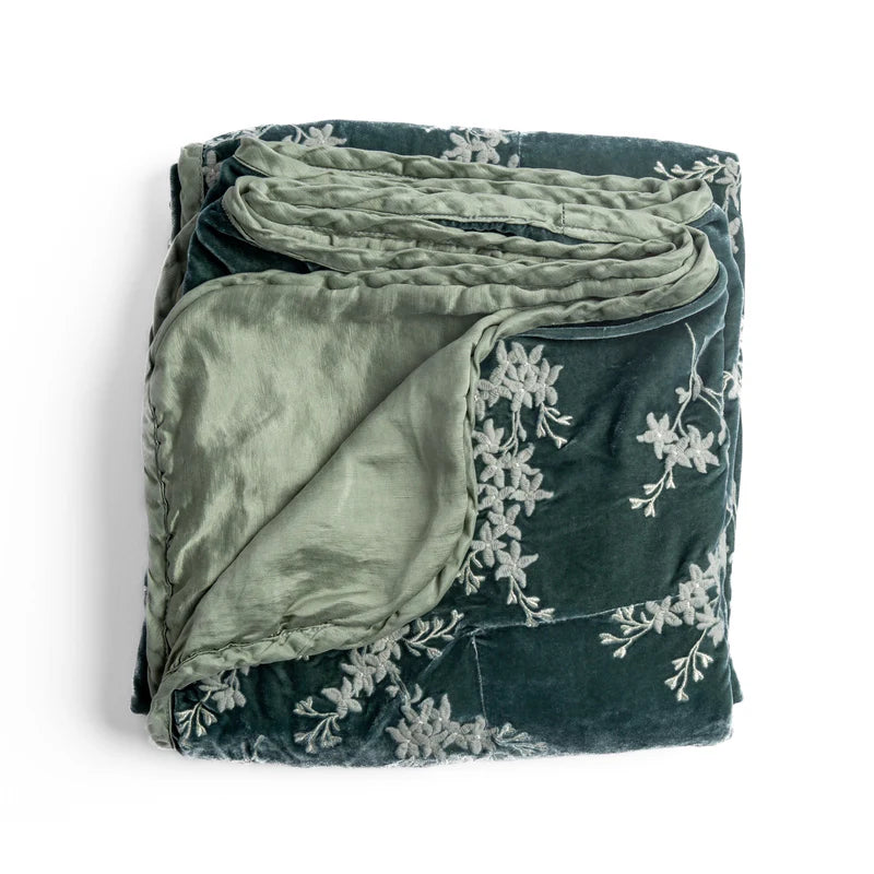 Bella Notte Lynette throw blanket in Tahoe Blue, soft and cozy fabric with a luxurious textured design.