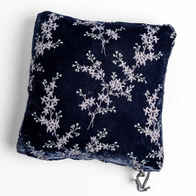 Bella Notte Lynette Throw Pillow with autumn-colored fabric and decorative design, 16x36 inches.